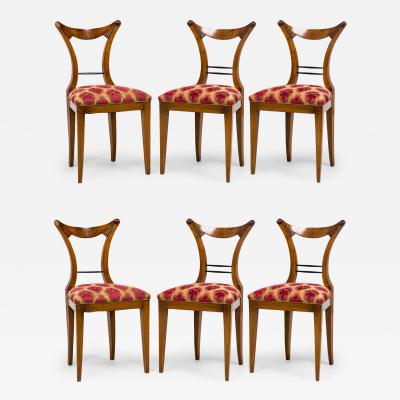 Set of 6 Josef Danhauser Biedermeier Viennese Upholstered Dining Chairs