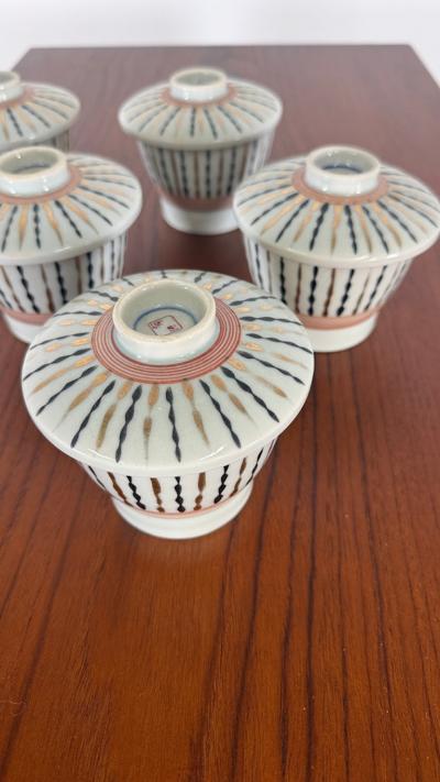 Set of 6 Kutani Chawanmushi