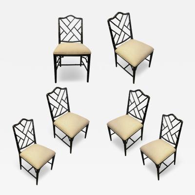 Set of 6 Lacquered Chippendale Chairs