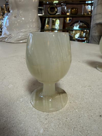 Set of 6 Marble Goblets Chalice Glasses