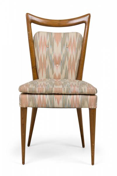 Set of 6 Melchiorre Bega Mid Century Italian Zigzag Upholstered Dining Chairs