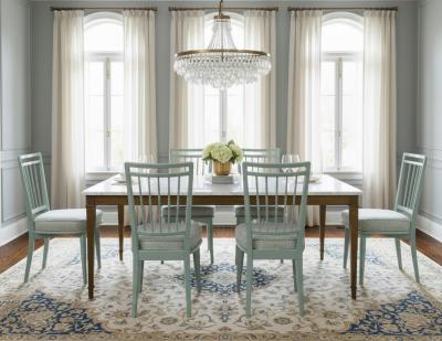 Set of 6 Mid Century Modern Dining Chairs in Sage Green Lacquer