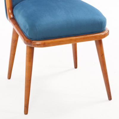 Set of 6 Mid Century Modern Wood and Upholstered Dining Chairs C 1960 