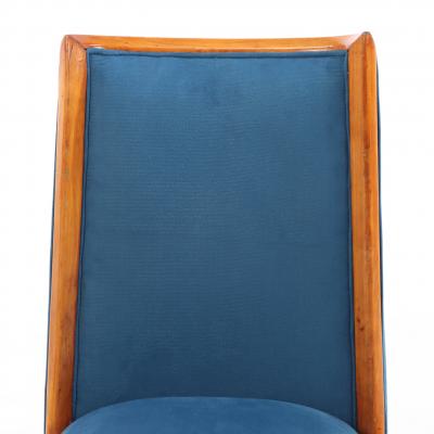 Set of 6 Mid Century Modern Wood and Upholstered Dining Chairs C 1960 