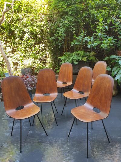 Set of 6 Mid Century Modern chairs by Franco Campo and Carlo Graffi