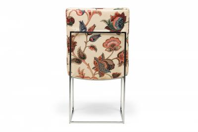 Set of 6 Milo Baughman for Thayer Coggin Mid Century Floral Fabric Captain Din