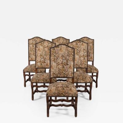 Set of 6 Os De Mouton Beech Tapestry Chairs