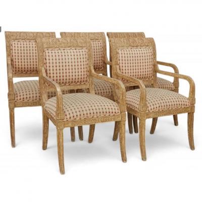 Set of 6 Pierre Deux French Country Dining Arm Chairs