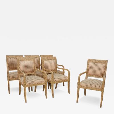 Set of 6 Pierre Deux French Country Dining Arm Chairs