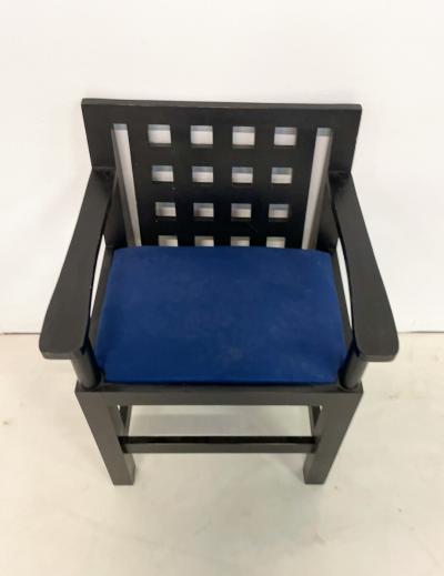 Set of 6 Post Modernist Wood Velvet Armchairs