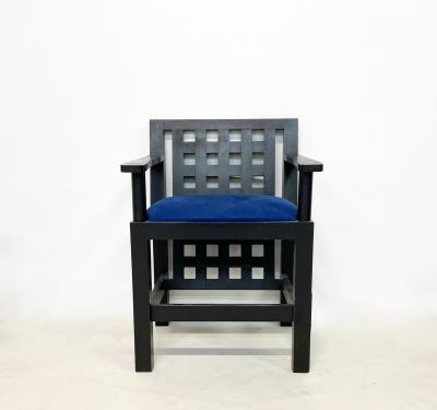 Set of 6 Post Modernist Wood Velvet Armchairs