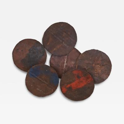 Set of 6 Recycled Oil Drum Metal Wall Art Hangings