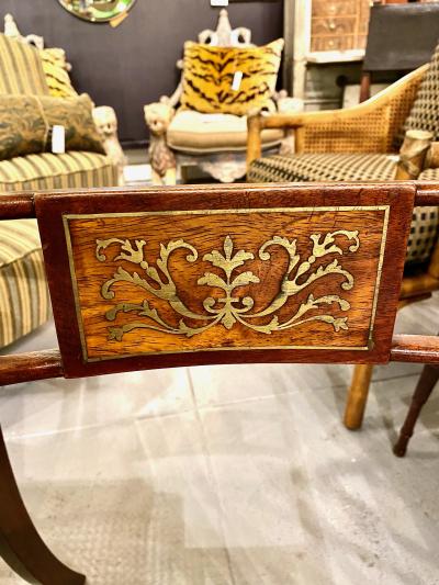 Set of 6 Regency Mahogany With Brass Inlay Side Chairs