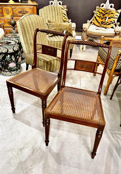 Set of 6 Regency Mahogany With Brass Inlay Side Chairs