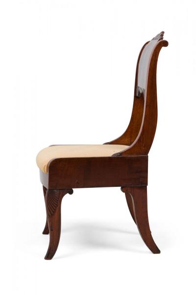 Set of 6 Russian Neo Classic Mahogany Upholstered Dining Chairs