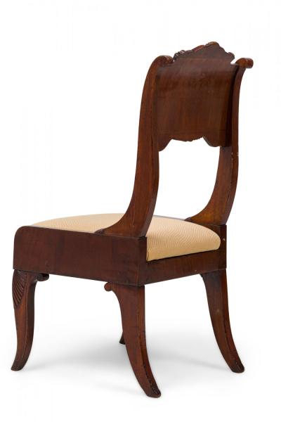 Set of 6 Russian Neo Classic Mahogany Upholstered Dining Chairs