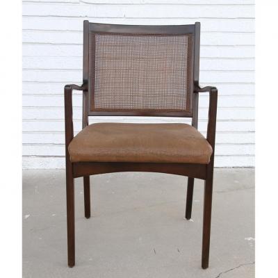 Set of 6 Swedish Dining Chairs Attributed to Karl Erik Ekselius in Teak and Cane