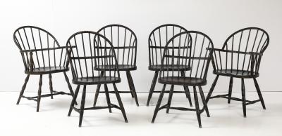 Set of 6 Vintage Metal Windsor Chairs
