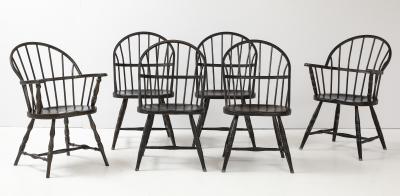 Set of 6 Vintage Metal Windsor Chairs