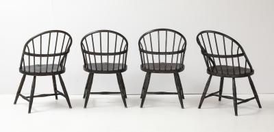 Set of 6 Vintage Metal Windsor Chairs