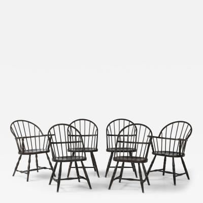 Set of 6 Vintage Metal Windsor Chairs