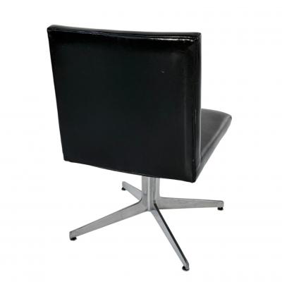 Set of 6 Ward Bennett Black and Aluminum Dining Chairs 1960