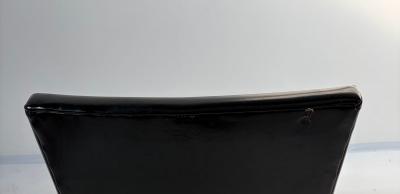 Set of 6 Ward Bennett Black and Aluminum Dining Chairs 1960