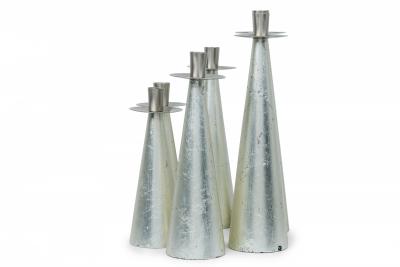 Set of 6 Wilsons Carmel Mid Century American Silver Leaf Candlesticks