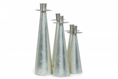 Set of 6 Wilsons Carmel Mid Century American Silver Leaf Candlesticks