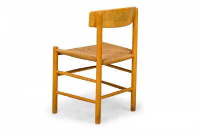 Set of 7 Borge Mogensen for FDB M bler Danish Oak and Papercord Side Chair