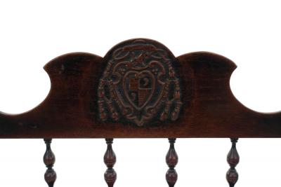Set of 7 English Renaissance Spindle and Crest Walnut Armchairs