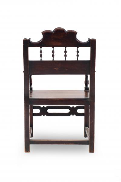 Set of 7 English Renaissance Walnut Arm Chairs