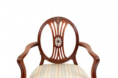 Set of 7 English Sheraton Mahogany Medallion Chairs