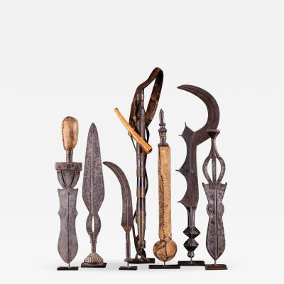 Set of 7 tribal knives DRC Shi Ngombe People