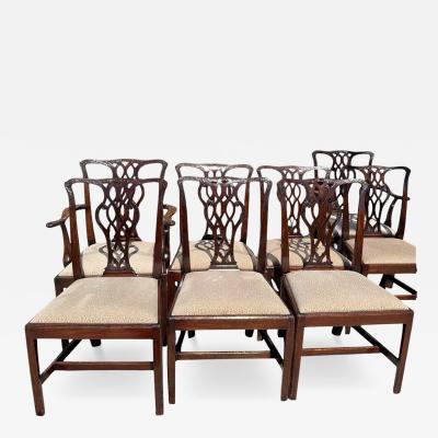 Set of 8 Antique 18th C Chippendale Mahogany Dining Chairs
