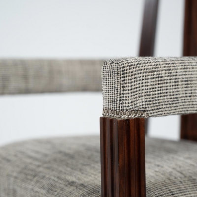 Set of 8 Armchairs Art Deco Style New Upholstery