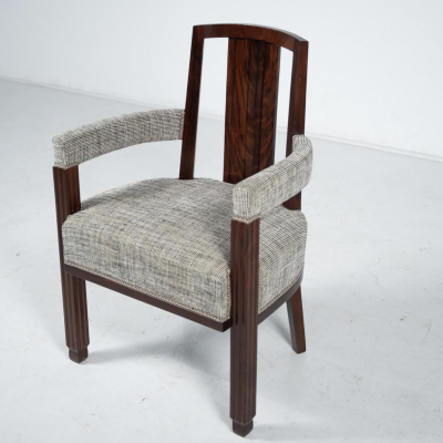 Set of 8 Armchairs Art Deco Style New Upholstery