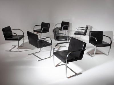 Set of 8 Brno Side Chairs by Ludwig Mies van der Rohe for Knoll