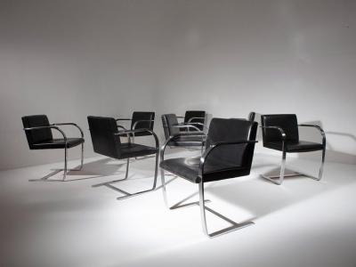 Set of 8 Brno Side Chairs by Ludwig Mies van der Rohe for Knoll