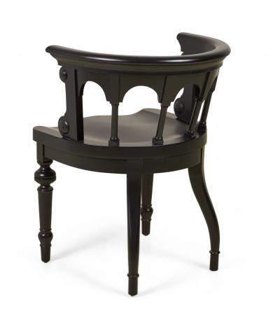 Set of 8 Contemporary Round Backed Painted and Carved Dining Chairs