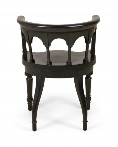 Set of 8 Contemporary Round Backed Painted and Carved Dining Chairs