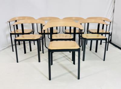 Set of 8 Dining Chairs by Giancarlo Vegni for Fasem Italy 1970s