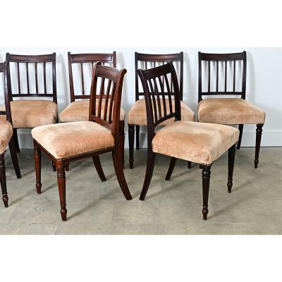 Set of 8 English 19th Century H O Peers Mahogany Dining Chairs