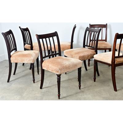Set of 8 English 19th Century H O Peers Mahogany Dining Chairs