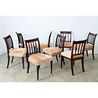 Set of 8 English 19th Century H O Peers Mahogany Dining Chairs