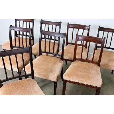Set of 8 English 19th Century H O Peers Mahogany Dining Chairs