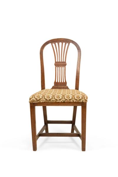 Set of 8 English Country Walnut Side Chairs