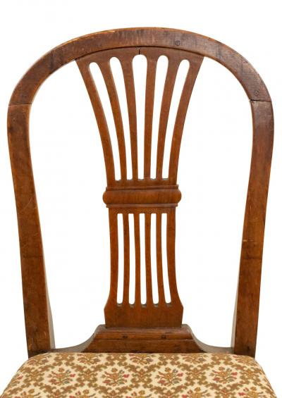 Set of 8 English Country Walnut Side Chairs