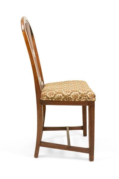 Set of 8 English Country Walnut Side Chairs