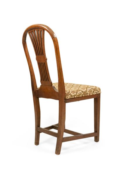 Set of 8 English Country Walnut Side Chairs